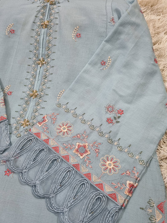 Lawn 3pc embroidered dress