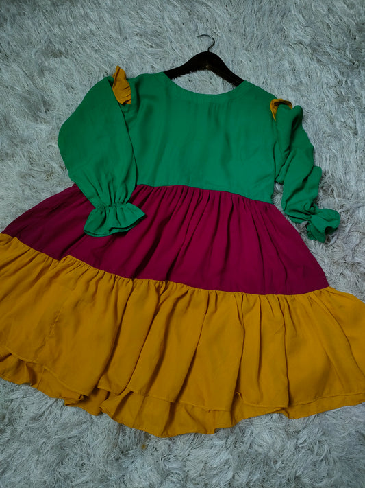 Georgette frock multi