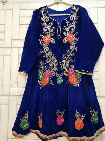 Blue velvet frock