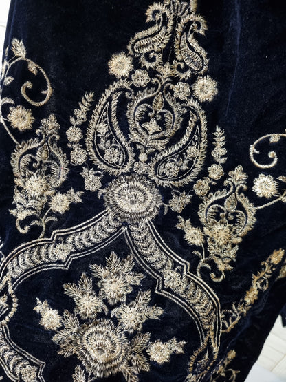 Navy blue velvet shirt