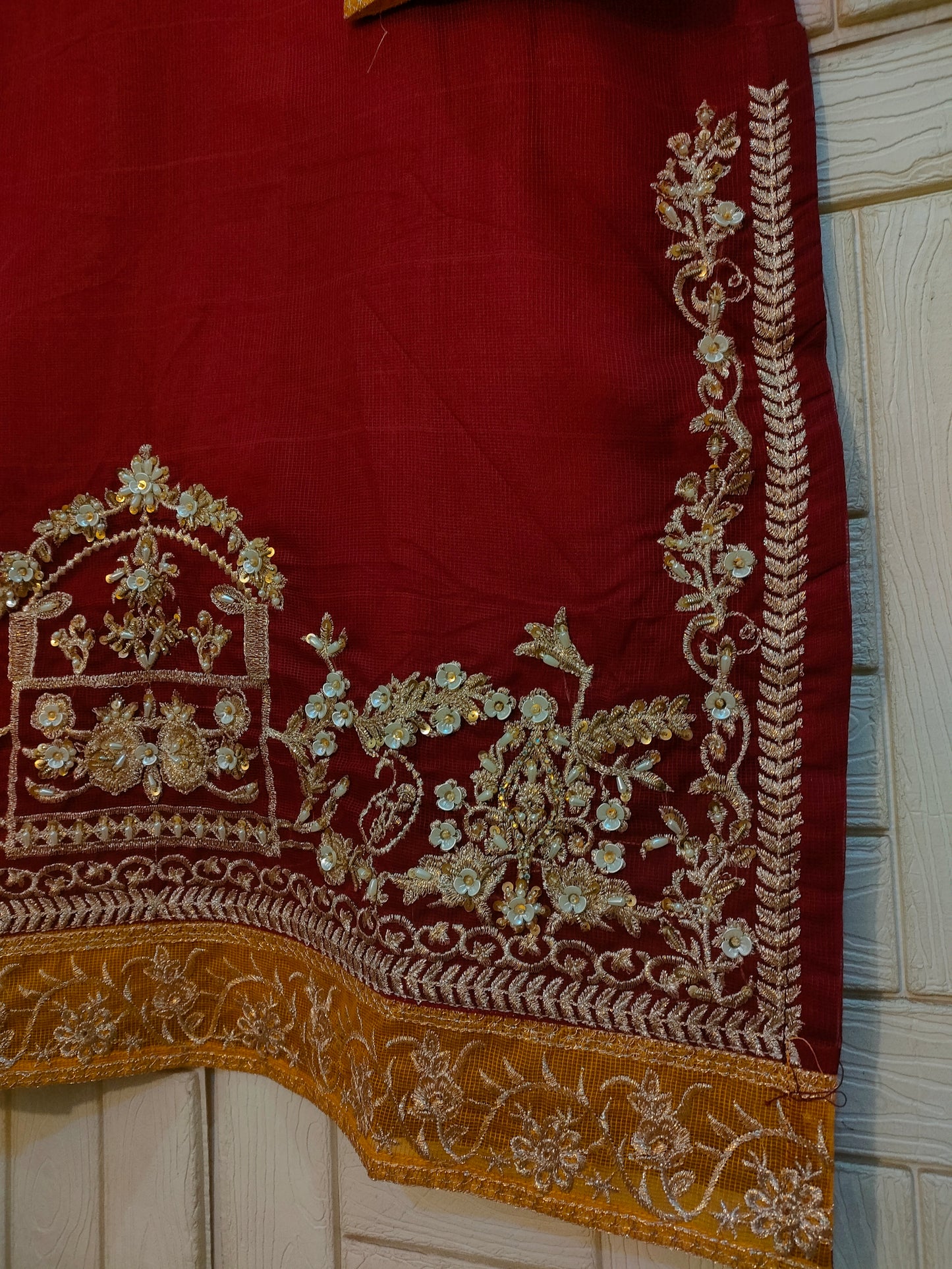 Maroon khaadi net shirt
