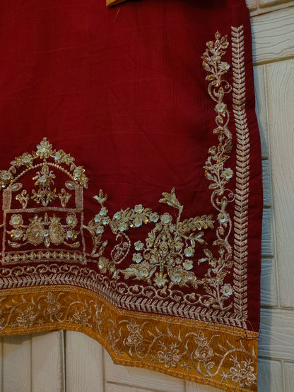 Maroon khaadi net shirt