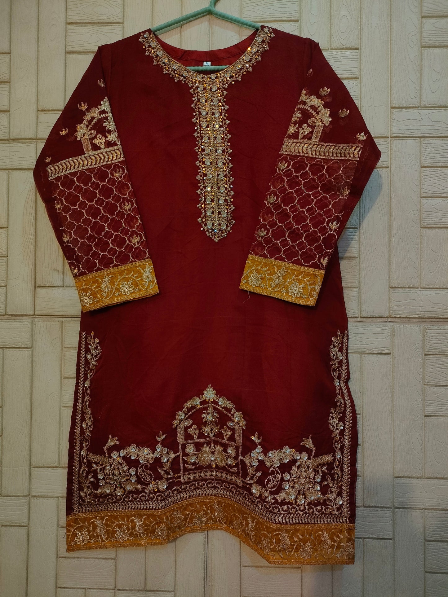 Maroon khaadi net shirt