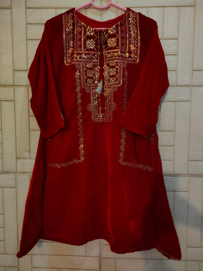 Red velvet frock