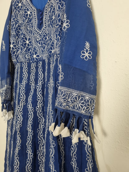 Chiffon Embroidered long frock