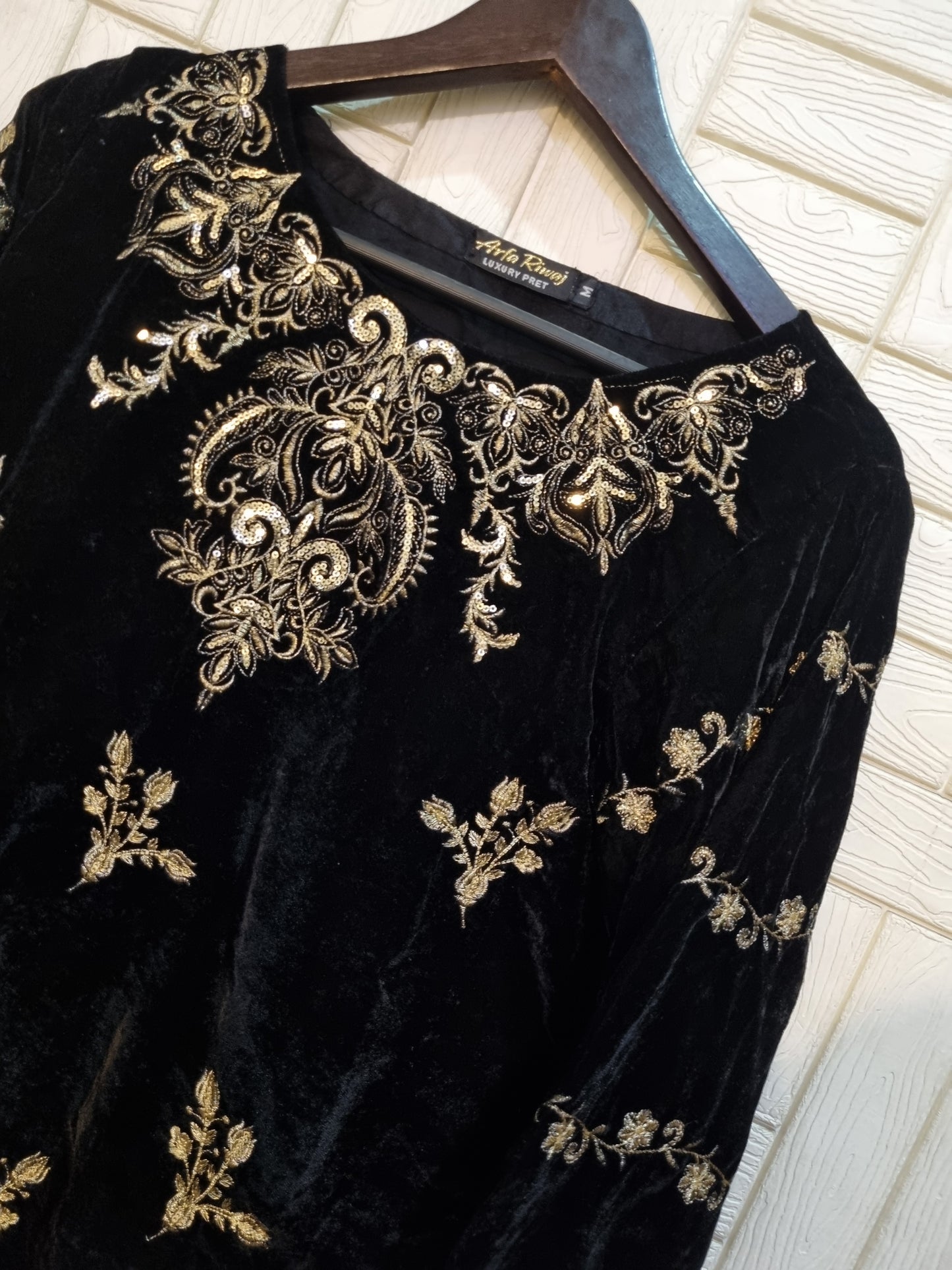 Black velvet shirt