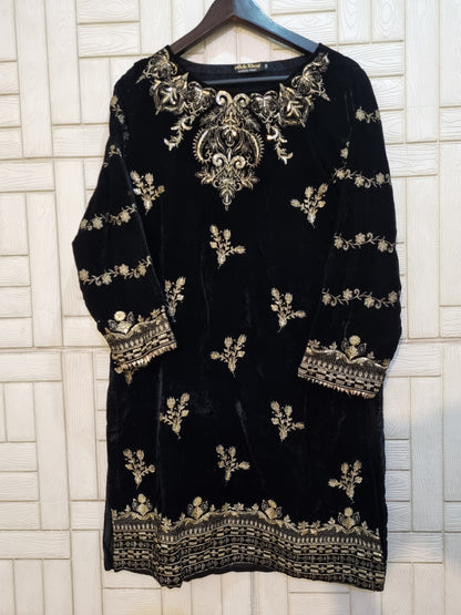 Black velvet shirt